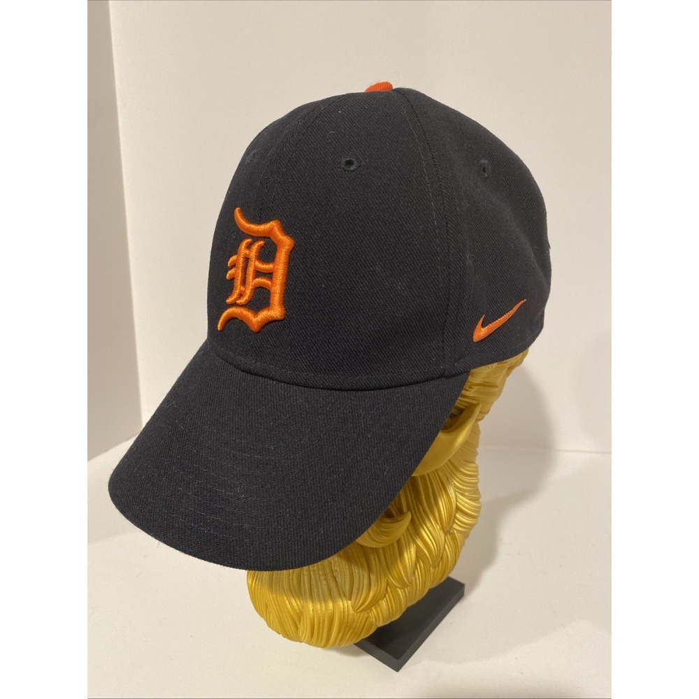 Detroit Tigers Nike Sri-Fit Black Orange Embroidered Logo Club Cap Adjustable